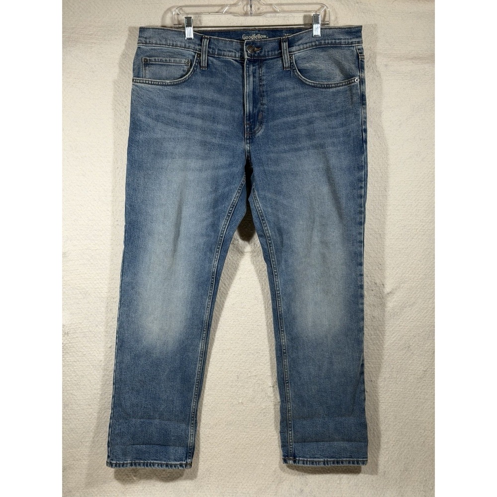 Goodfellow Mens 38x30 Slim Straight Jeans Stretch Medium Wash Casual Workwear